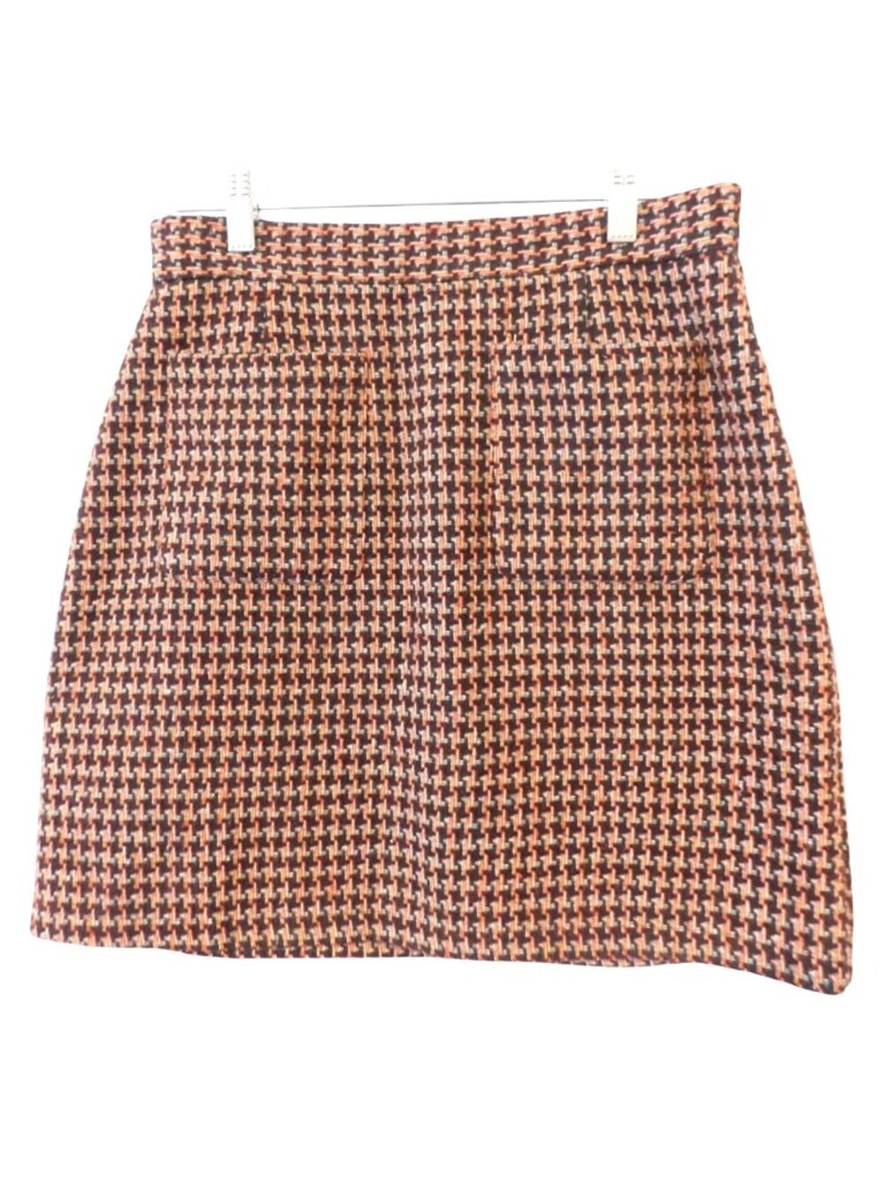 ModCloth Womens Sz 6 Wool Blend Houndstooth Tweed Mini Skirt Preppy Retro